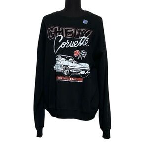 Corvette Black Retro Car Sweatshirt S